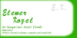 elemer kozel business card
